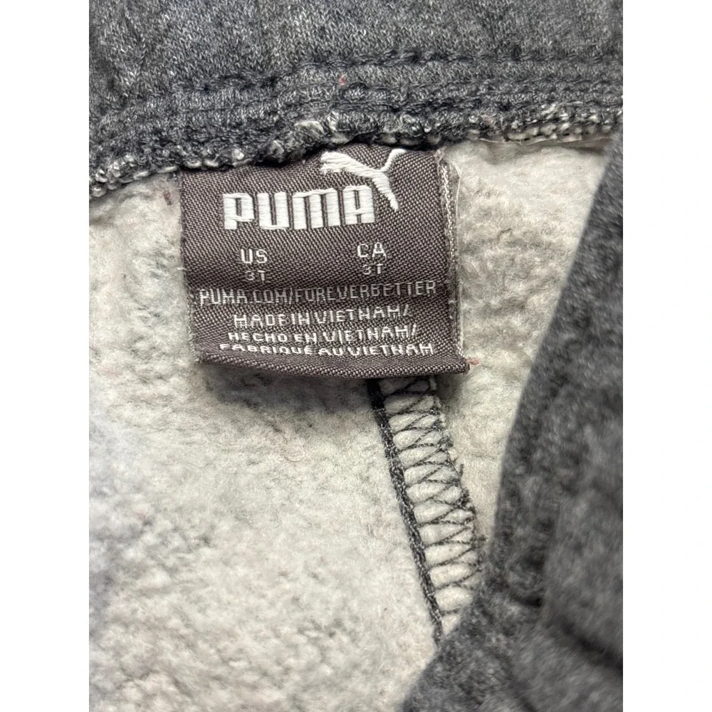 Puma Kids 3 Piece Set Sherpa Fleece Vest Red Long Sleeve Shirt Grey Joggers 3T